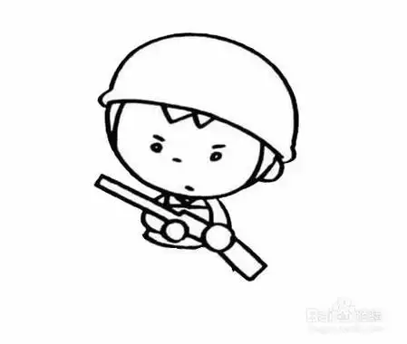 抗美援朝军人简笔画警察拿枪彩色简笔画简笔画猎人拿枪拿枪的光头强简