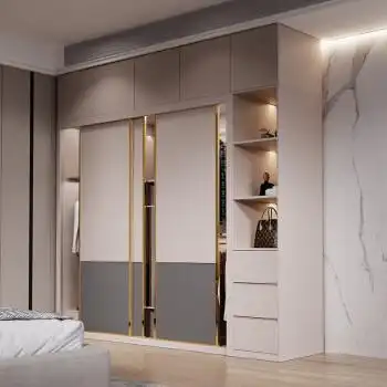 畅活 轻奢推拉门衣柜简约现代滑移门木质柜子家用经济型卧室转角大