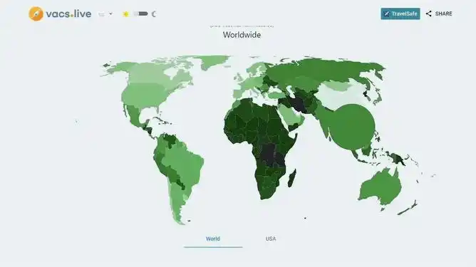 世界各国疫苗接种地图